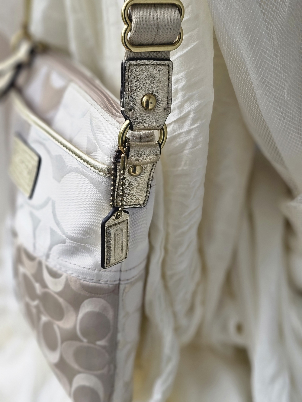 Coach Patch Patchwork Signature Crossbody Bag in Neutral Beige - Picture 2 of 16